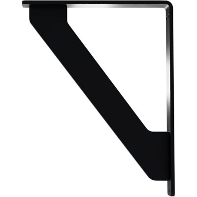 1 1/2"W x 5 1/2"D x 8"H Traditional Wrought Iron Bracket, (Single center brace), Powder Coated Black