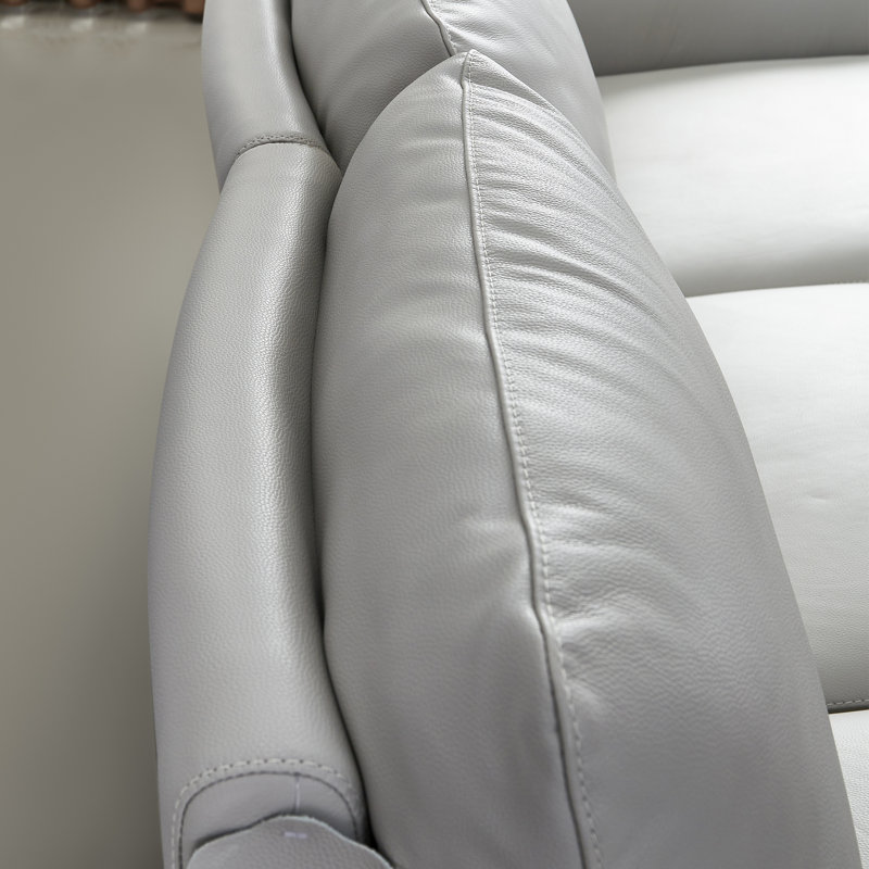 Minnich Upholstered Power Reclining L-Shaped Sectional, Right Hand Facing, Smoke