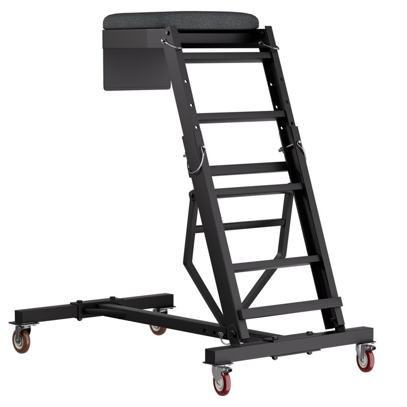 Tapis roulant professionnel réglable pour réparation de moteur de camion, hauteur de 44 à 66 po, capacité supérieure de 400 lb, pliable avec plateau à outils, noir