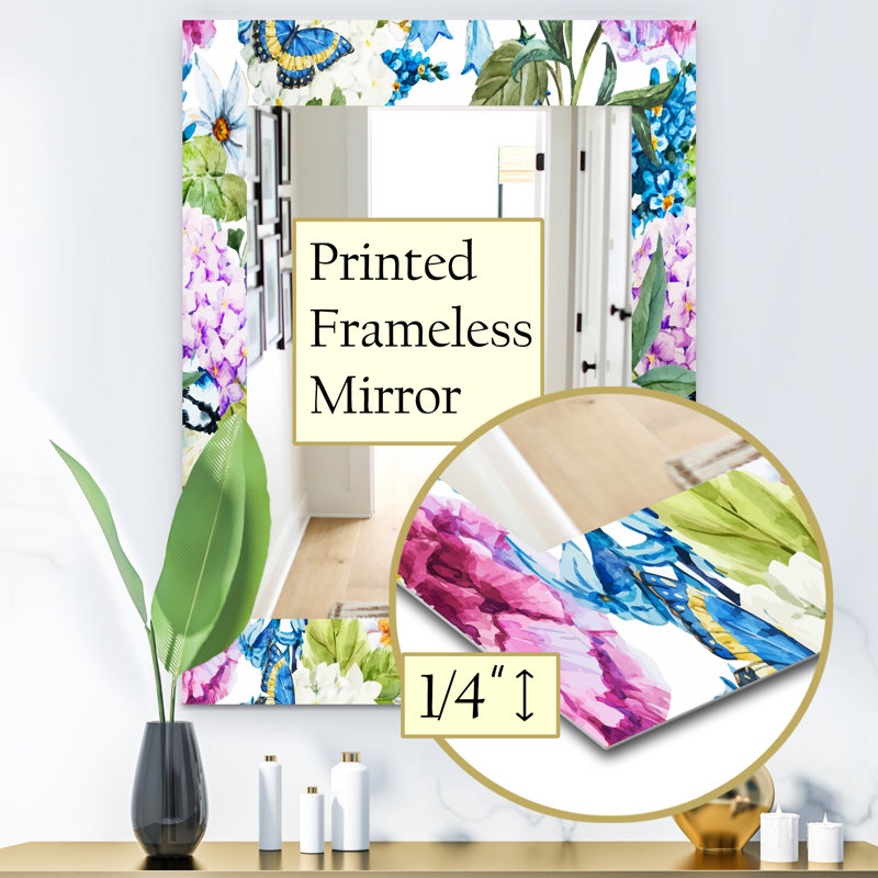 Miroir mural fleur 51, H 39,4 po x l 29,5 po
