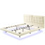Pink Button - Floating Bed Frame With Led Lights, Queen Size, Pu Leather, Comfortable Rest Size Design,-2082378986