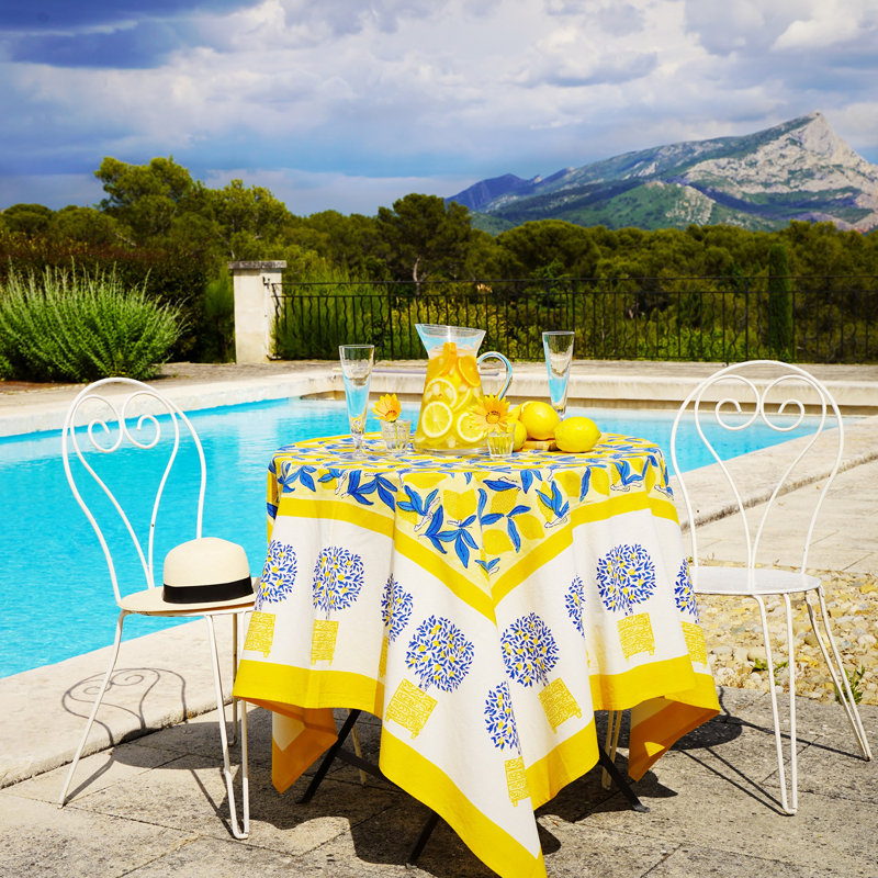 Lemon Tree Tablecloth, 59" W x 59" L