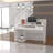 Rectangle Solid + Manufactured Wood Reception Desk with Filing Cabinet