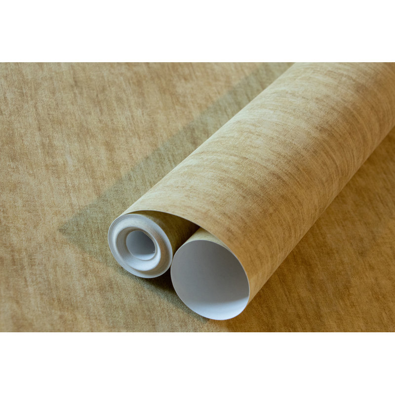 Akuna Tuvalu Plain Texture Effect Design 10.05 m x 53cm Wallpaper Roll, Peanut