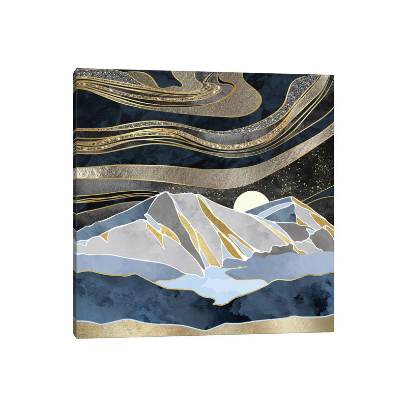 Ciel métallique - impression d'art graphique, H 12 po x l 12 po x P 1,5 po, Toile tendue, Aucun mat