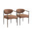 Ensemble de 2 chaises de salle à manger modernes, rembourrées avec structure en fer bronze, fauteuils d'appoint pour la cuisine et le restaurant