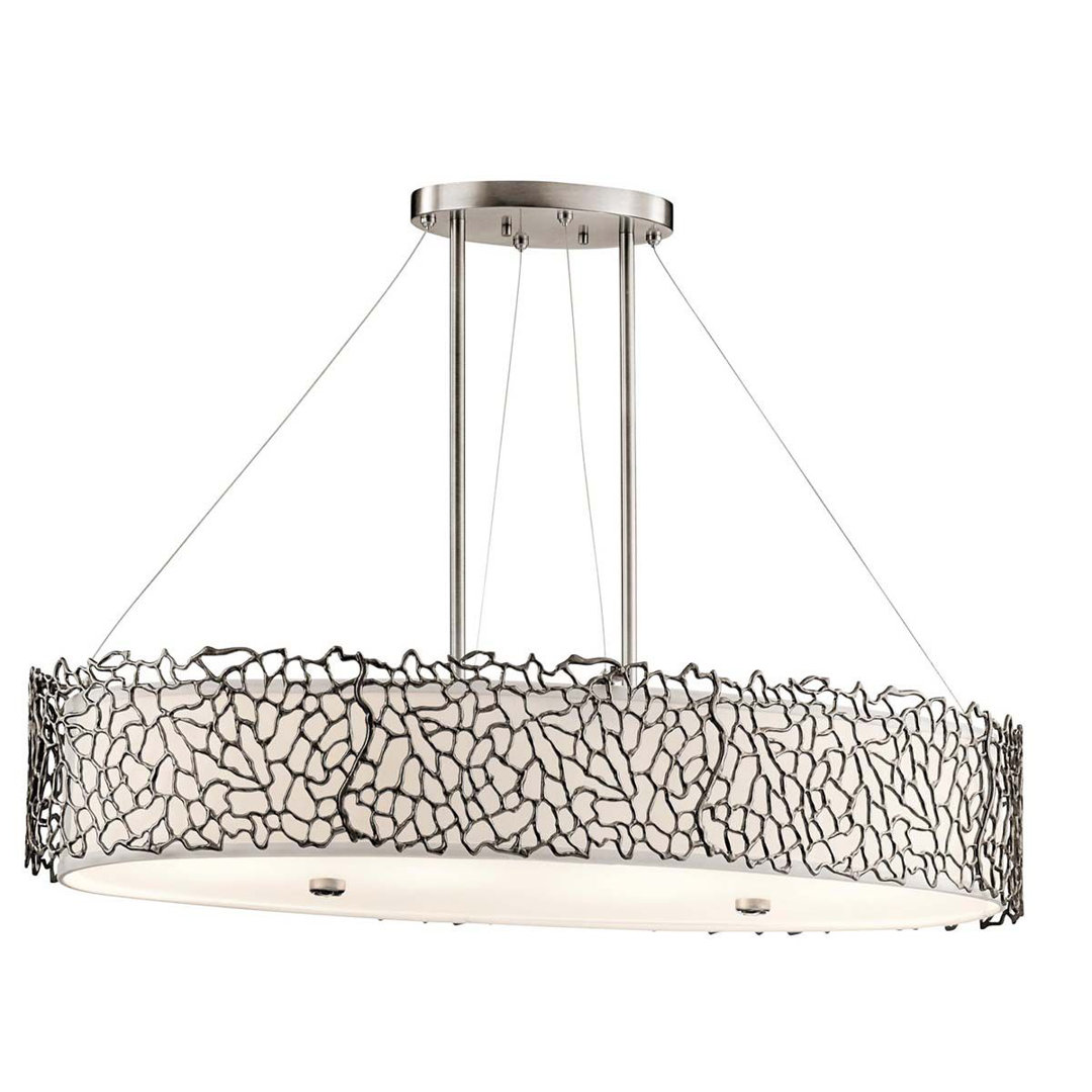Ottilie 4 - Light Classic Pewter Drum Pendant
