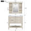 Ensemble de meuble-lavabo moderne avec tablette réglable, 4 tiroirs et armoire à pharmacie-1351127792