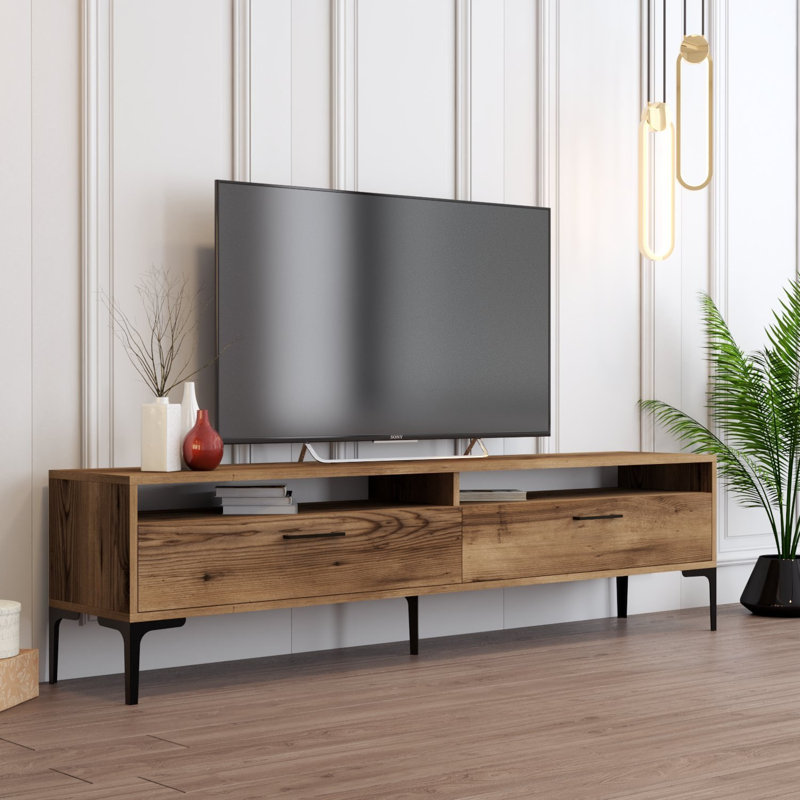 Keikei Unfinished TV Stand, Brown