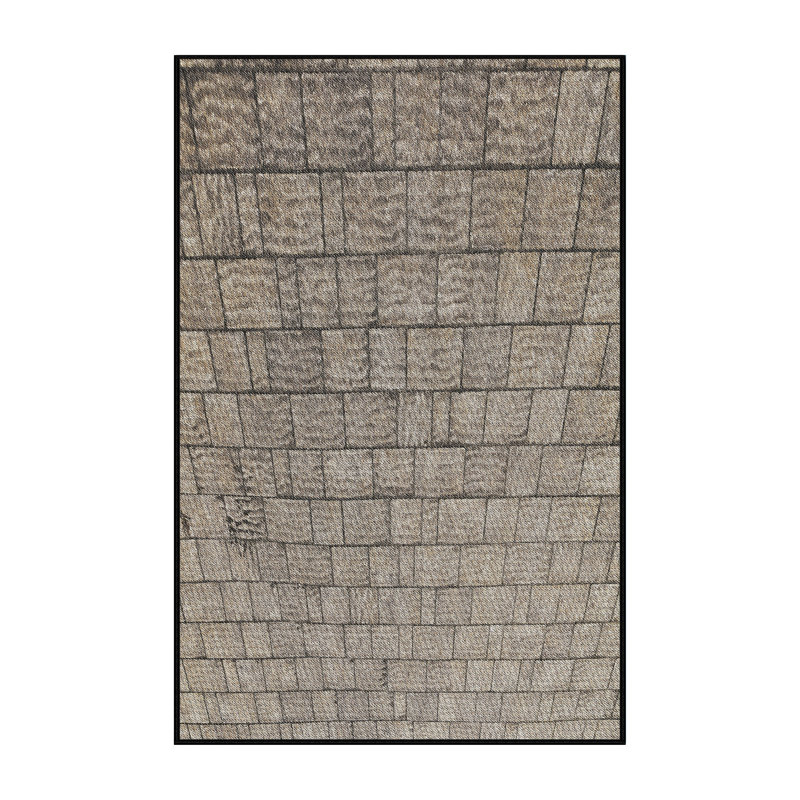 Tapis gris tissé à la machine, Rectangle 7 pi x 10 pi