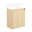 Meuble-lavabo de 16 po pour petit espace, chêne avec lavabo en céramique, et élégant pour la salle de bain, lavabo facile à assembler-359942347