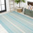 Gargatha Modern Double Stripe Aqua/Beige Indoor/Outdoor Rug-1185074376