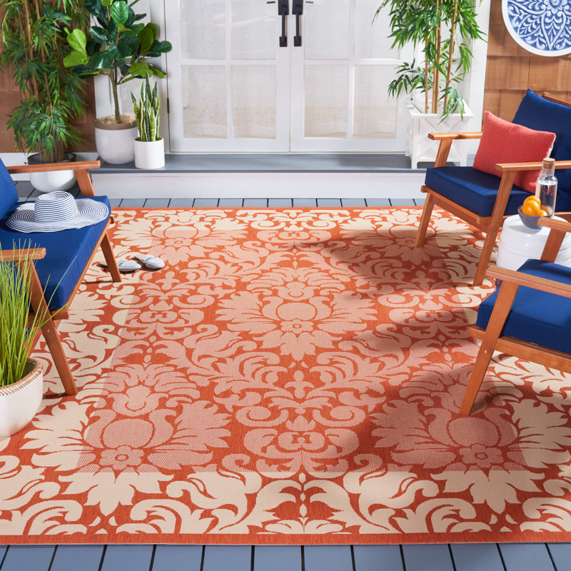 Davonia Performance Floral Rug, Rectangle 5'3" x 7'7"