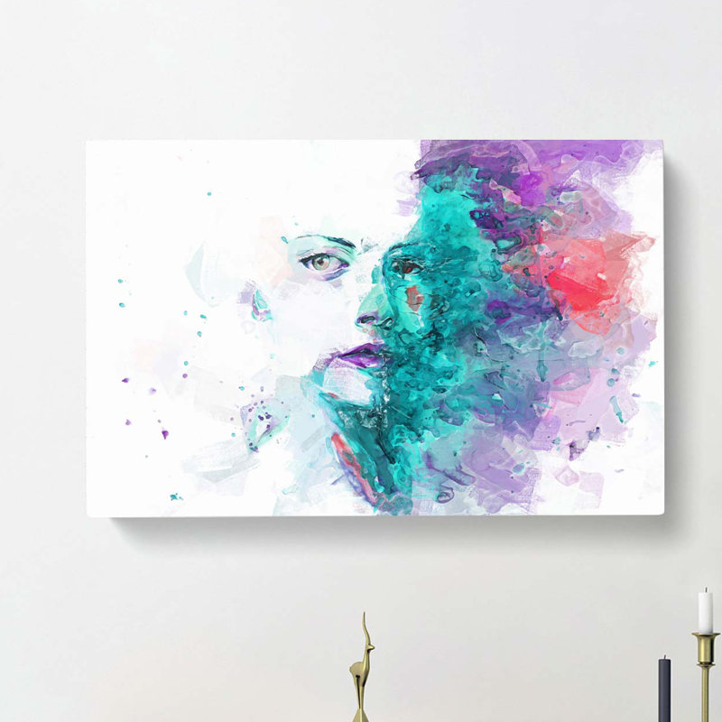 A Woman Contemplating In Abstract - Wrapped Canvas Painting, 35cm H x 50cm W x 3cm D