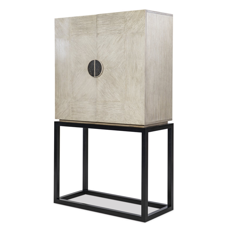 Maitland Smith Solid Wood Bar Cabinet