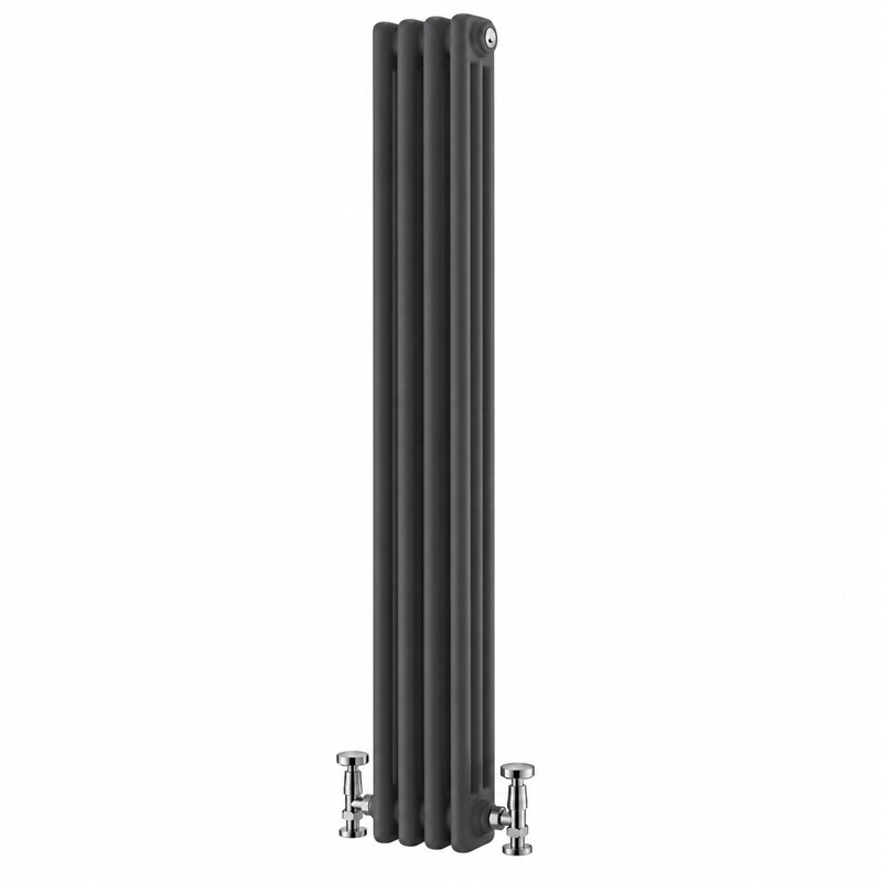 Uxbridge Vertical Traditional Colosseum Radiator, 1800mm H x 200mm W x 130mm D, Anthracite
