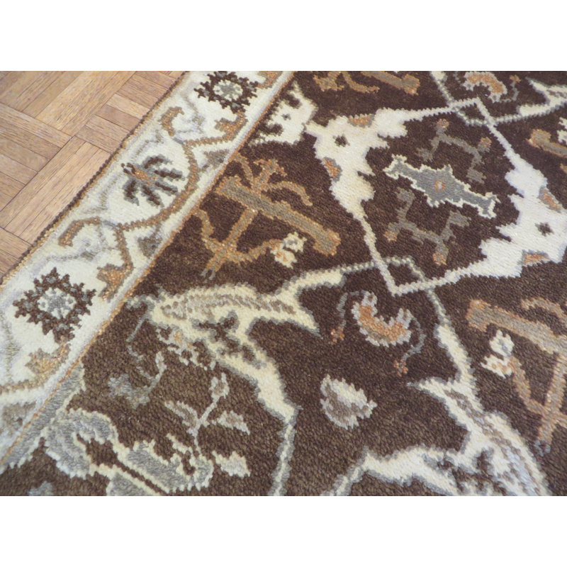Tapis de zone one-of-kind vert noué la 2 pi 6 po x 9 pi 11 po Sherika