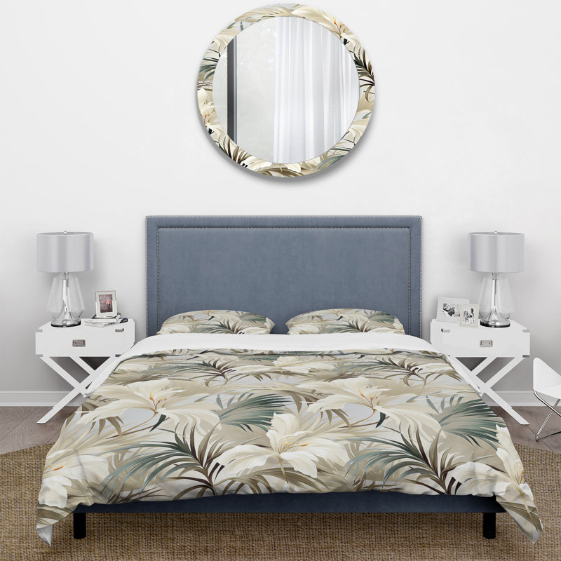 Ensemble de housse de couette - Tranquil Retreat Tropical Motif II, Housse de couette simple + 1 taie décorative stan