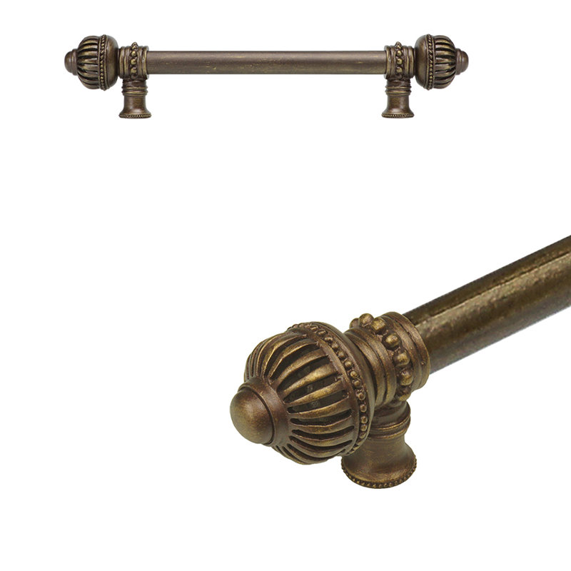 Cage à cricket avec grand faîteau à poignée longue 5/8 po, 6", Laiton antique