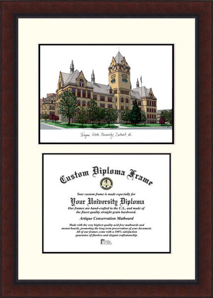 Cadre de diplôme de wayne state warrior legacy NCAA