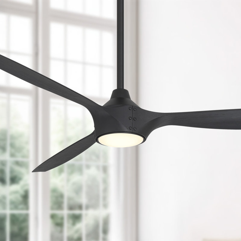 Ventilateur de plafond intelligent 65 po Pierce, Noir, Noir