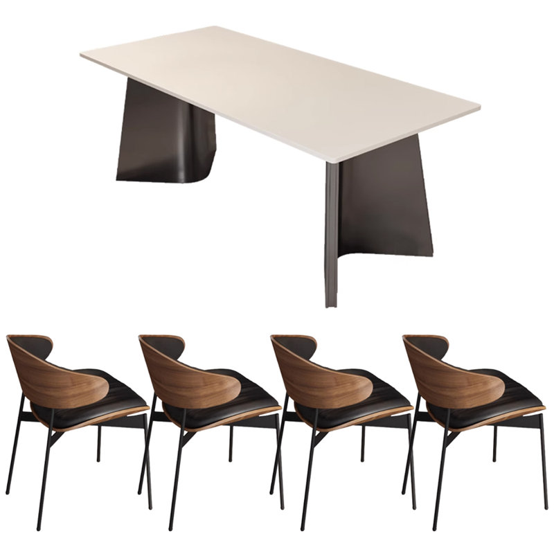 Table rectangulaire Pure White Rock, H 29,52 po x L 62,99 po x l 31,49 po