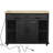 47 inch Kitchen Island with Extendable Dining Table, Rubber Wood Veneer Kitchen Table with Internal Storage Rack, Power Outlet, Kitchen island with Storage 2 Drawers 2 Cabinet