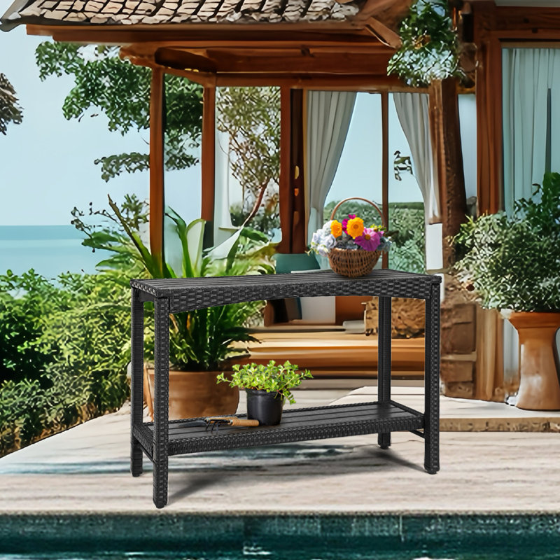 Console de terrasse pour l'extérieur Buffet de bar avec rangement 45 po.