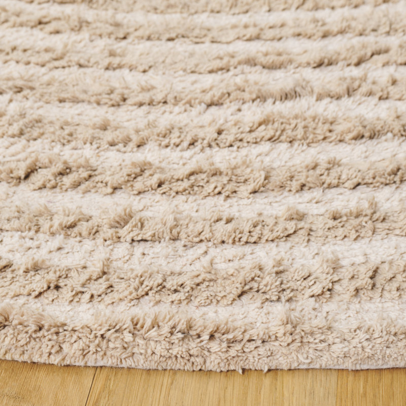 Tapis d'intérieur lavable à la machine en coton recyclé touffeté à la main 229 Easy Care, Rond 6 pi