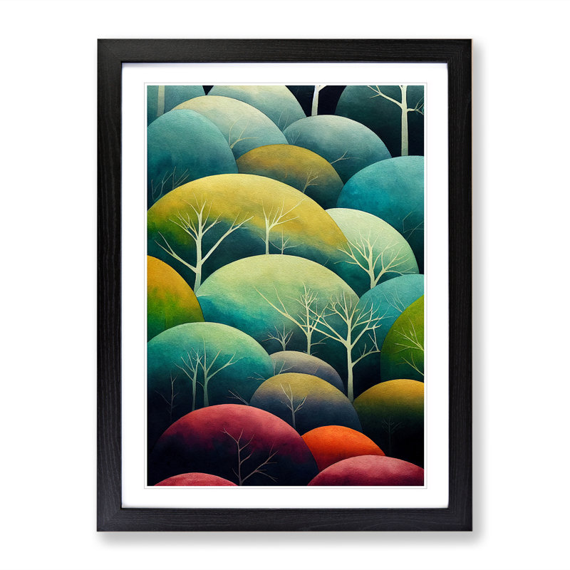 Forest Hills No.2 - Single Picture Frame Painting, Black, 64cm H x 46cm W x 2cm D