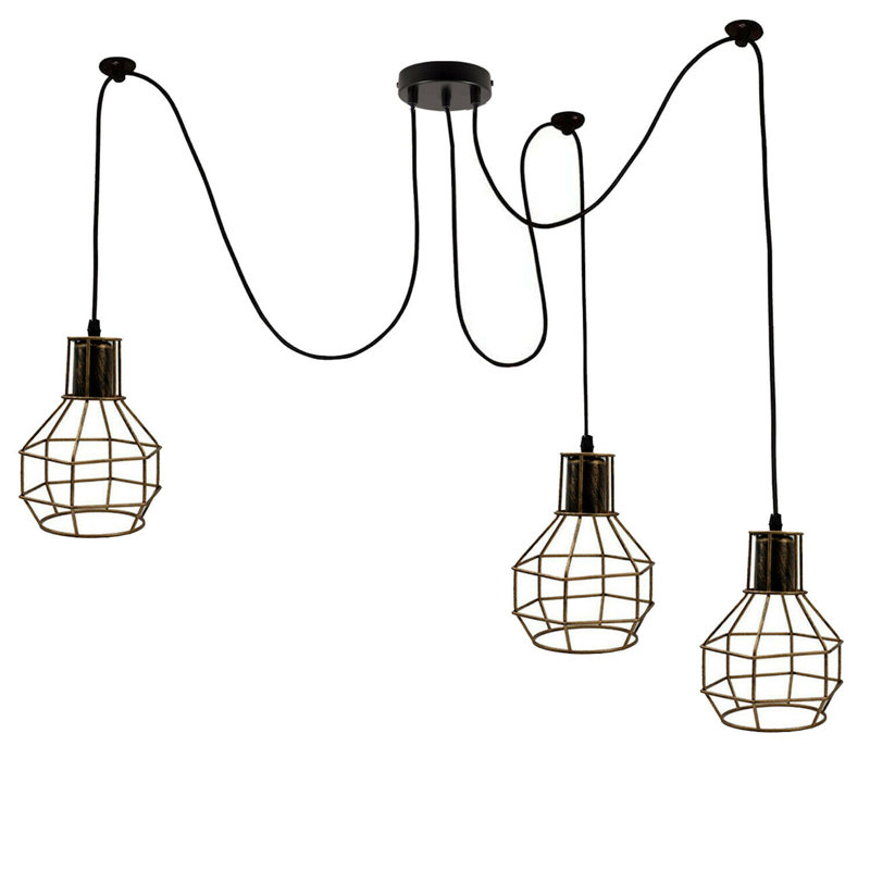 Barner 3 - Light Chandelier, Brushed Copper