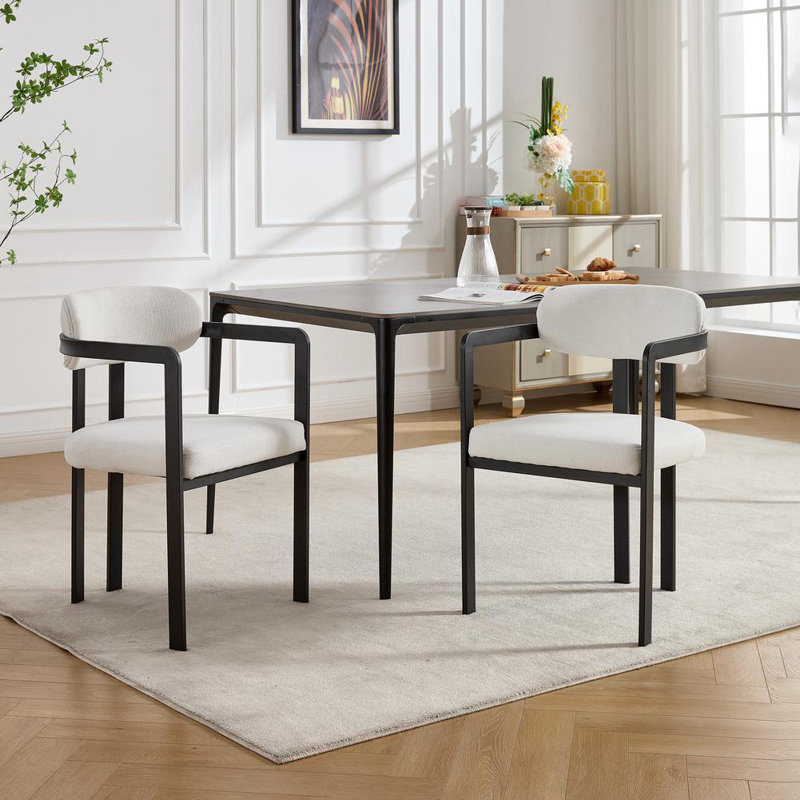 Chaises de salle à manger rembourrées élégantes, Beige