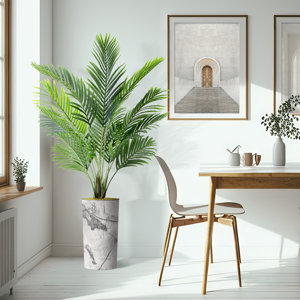 Artificial Plant In Planter, Fake Areca Tropical Palm Silk Plant Home Decoration (Plant Pot Plus Plant)