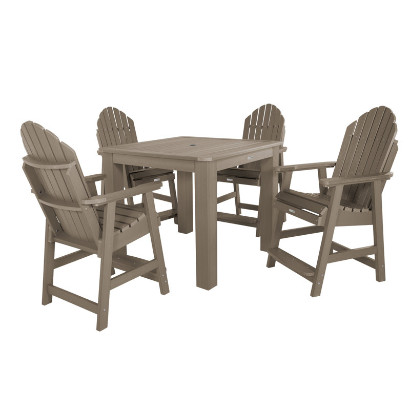 Anette 4-Person 42" Square, Counter-Height Dining Set, Woodland Brown