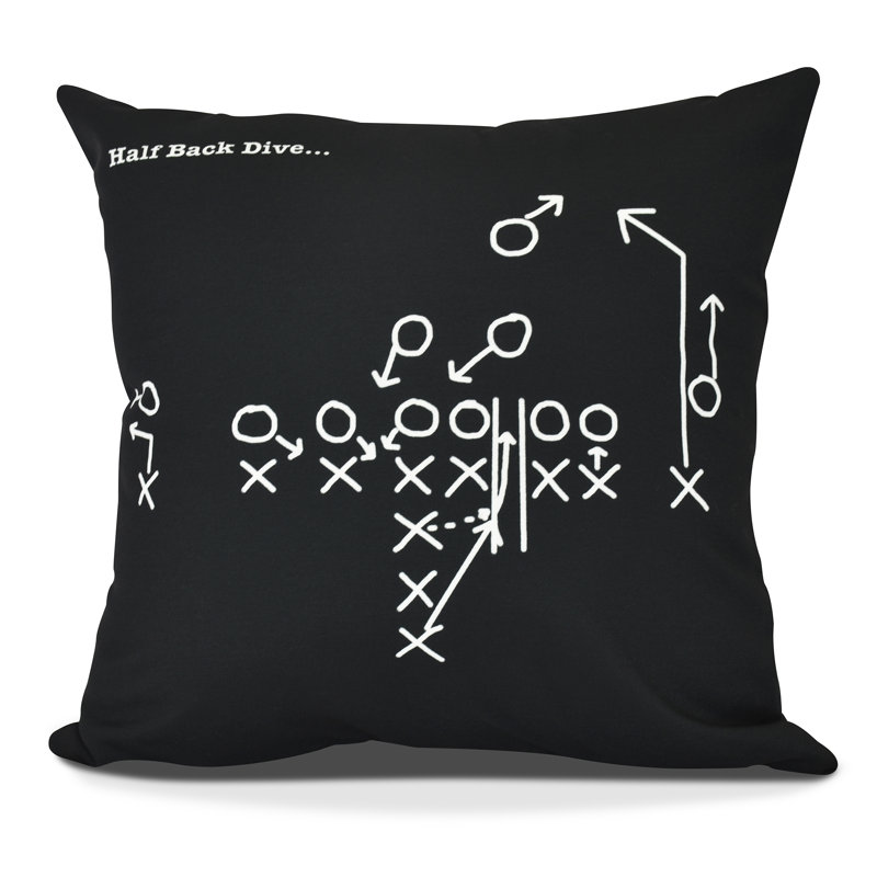 Housse et insert de coussin Goals, Gourds, and Gatherings, H 26 po x l 26 po x P 7 po, Noir