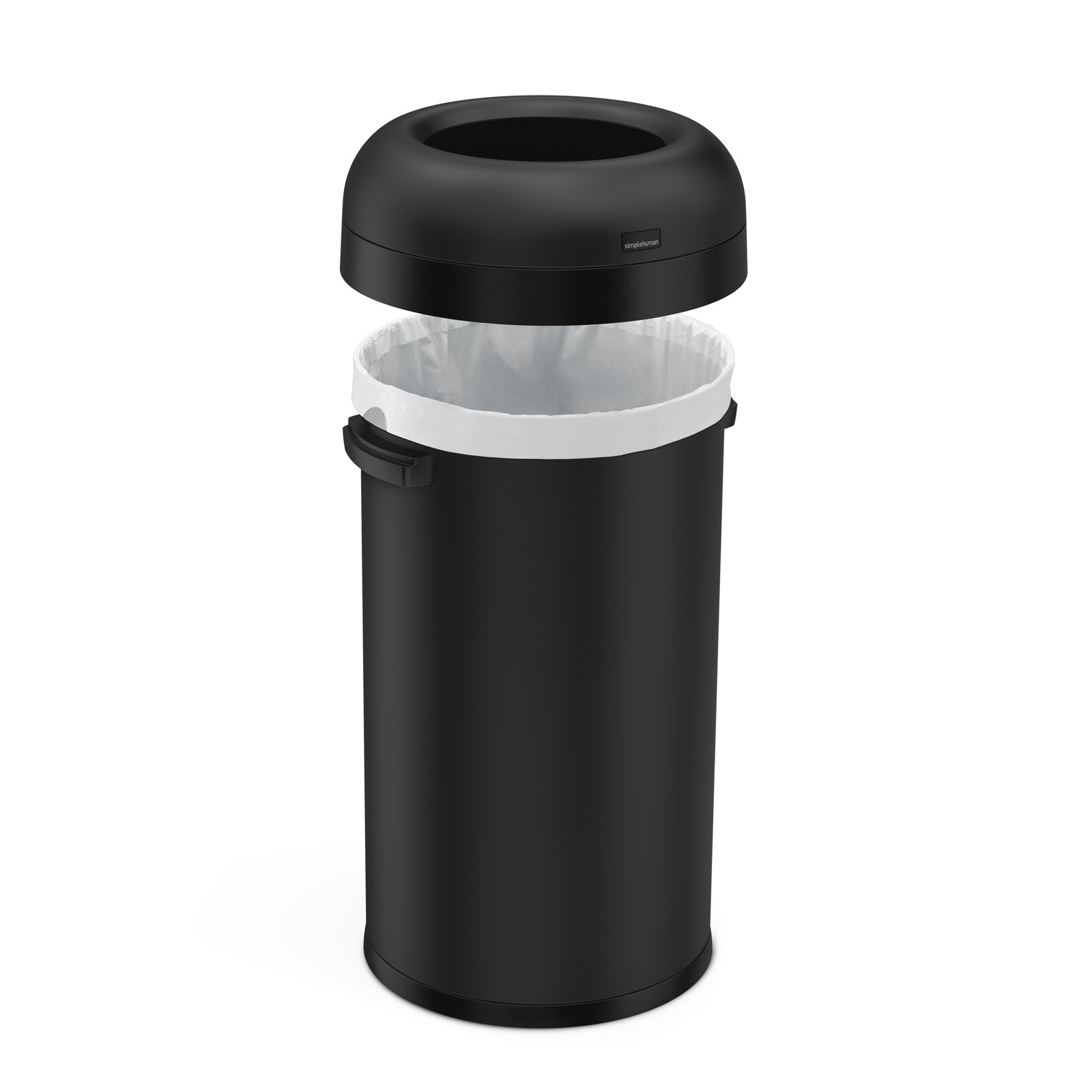 simplehuman 16gal Bullet Open Trash Can, Black