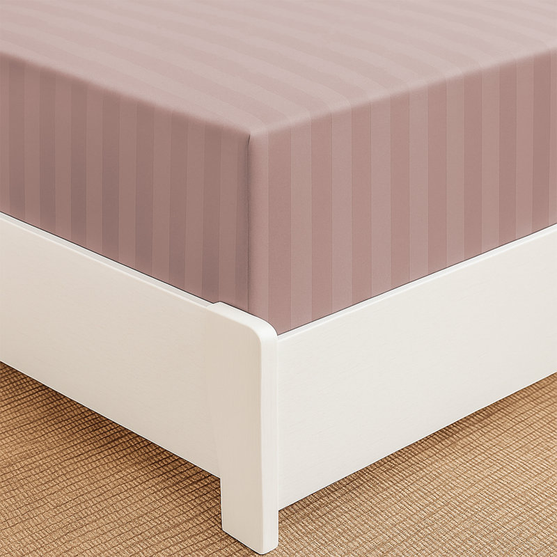 Tabbitha Striped Microfiber Standard Fitted Sheet, Single (3'), Pink