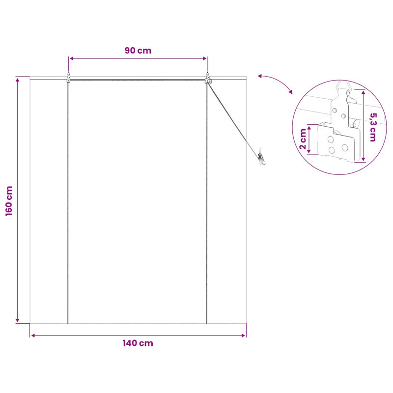 Bamboo Roller shade, 140 cm W x 160 cm L