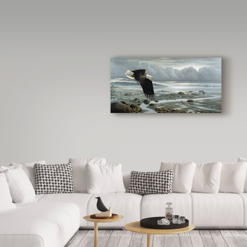 Berrien «Low Tide Bald Eagle», reproduction d'impression sur toile tendue, H 12 po x l 24 po x P 2 po