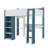 Full Size Loft Bed Complete With Shelving Units, Clothing Rods, And Work Area-1511569039