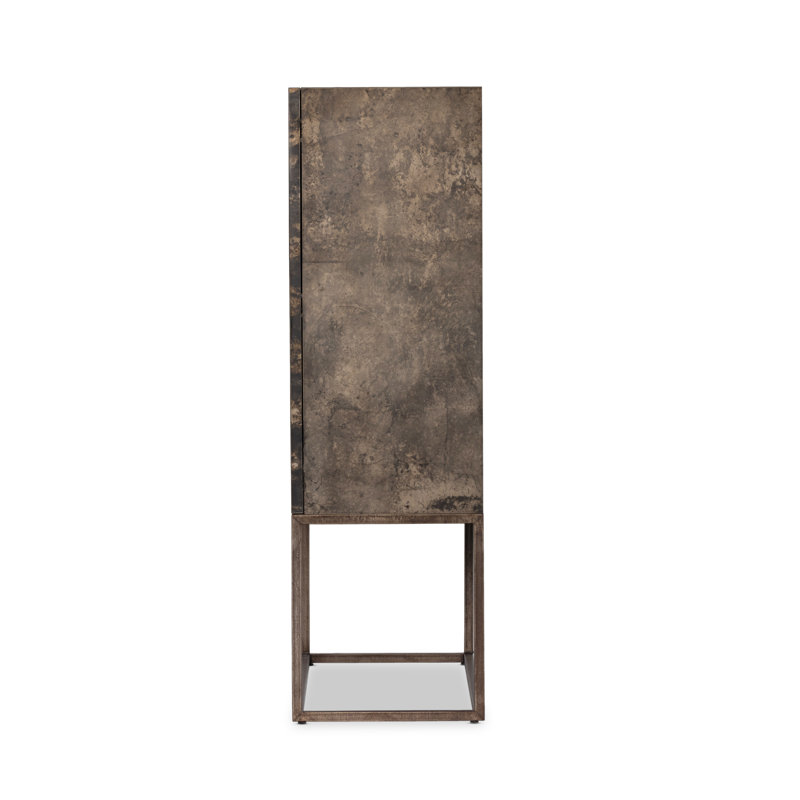 Roman Bar Cabinet, Antiqued Brass Aluminum