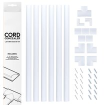 Cordinate Fabric Cord Cover, 6 ft, Hides Cables, Great for Lamps, Light  Fixtures, and Desks, Cable Management, Easy Installation, Eggshell White