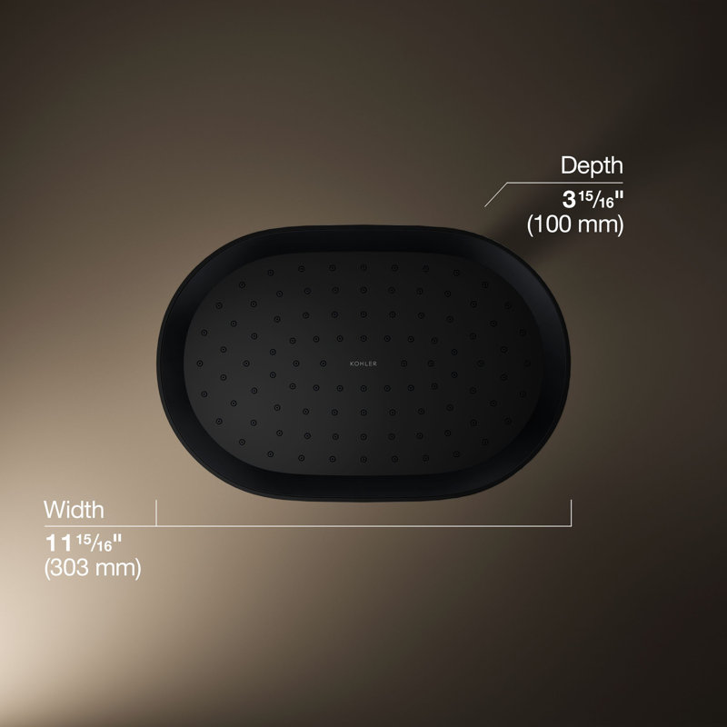 Statement™ 1.75 GPM Oblong 12 in. Rainhead with Katalyst Air-Induction Technology, Matte Black