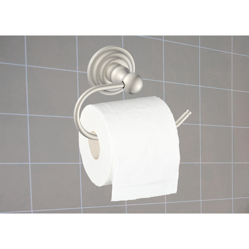 Brushed Nickel Wall Mounted Round Toilet Paper Holder