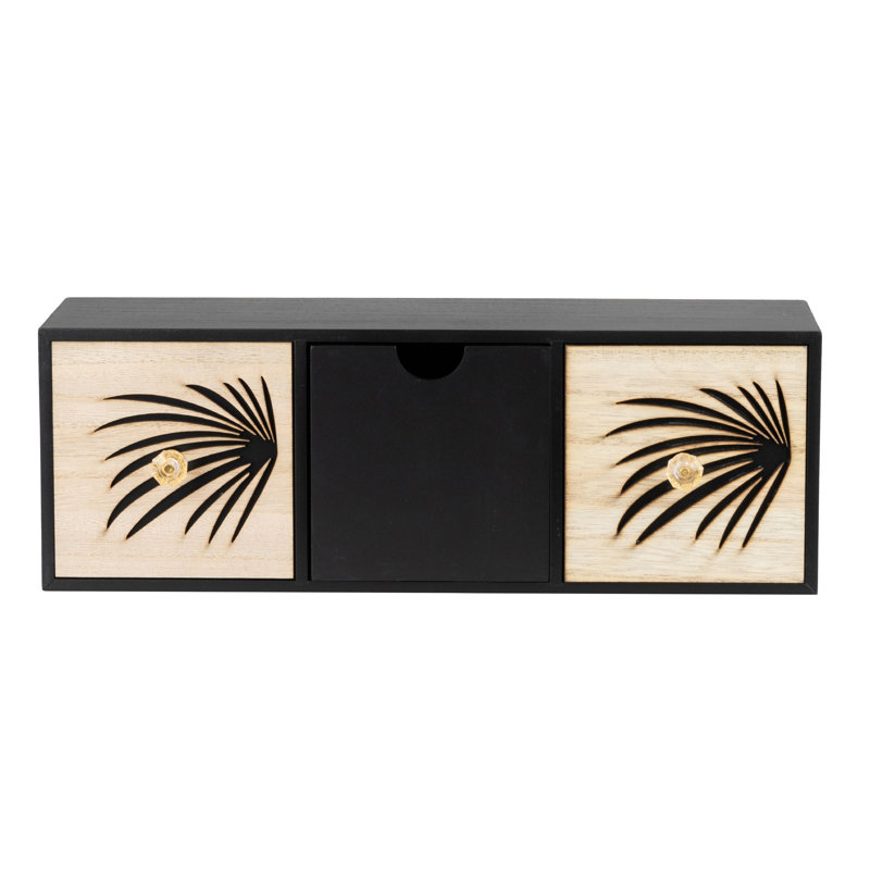 Carving Jewellery Box, Black/Natural