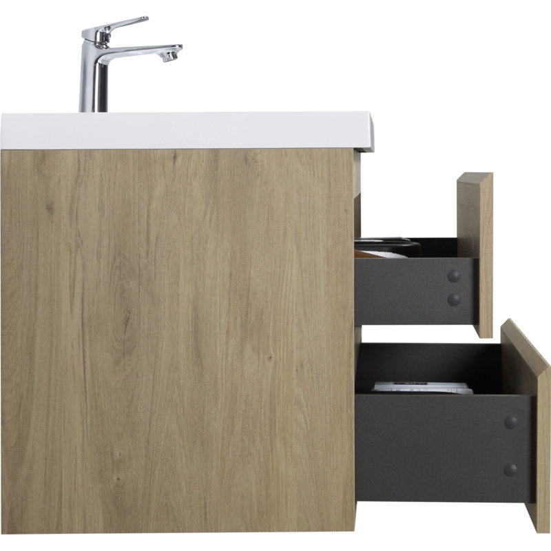 9 35.43'' Single Bathroom Vanity with Top, Oak