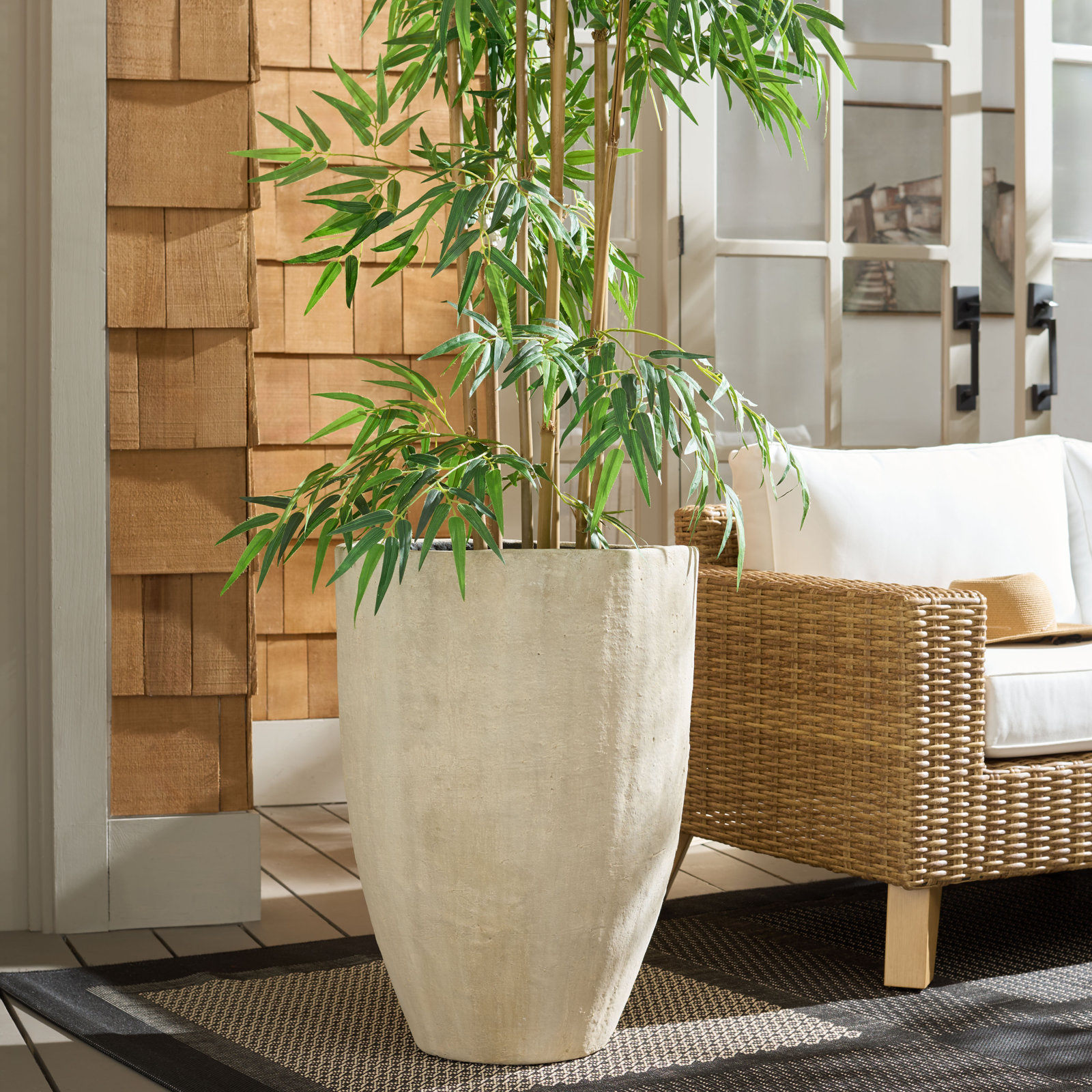 19" Pot Planter, Beige