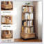 Bibliothèque rotative à 5 niveaux, étalage à 360 ° avec roulettes, solution de rangement compacte et élégante pour les petites pièces-130603106-130603111