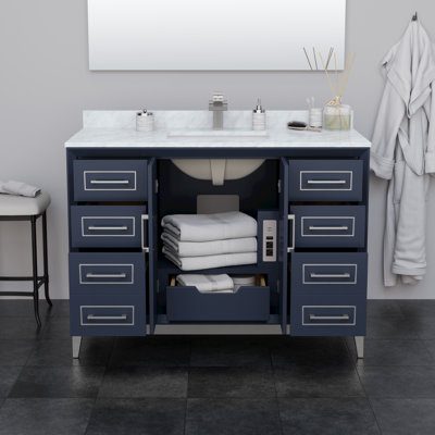 Marlena Freestanding Single Bathroom Vanity with Cultured Marble Top