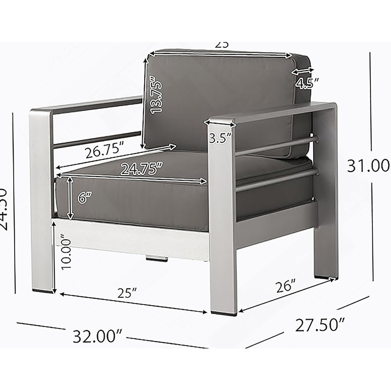 CHAISE CLUB AVEC COUSSIN COMPRIMÉ, 1